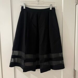 Club Monaco Black A-Line Skirt with Sheer Panels